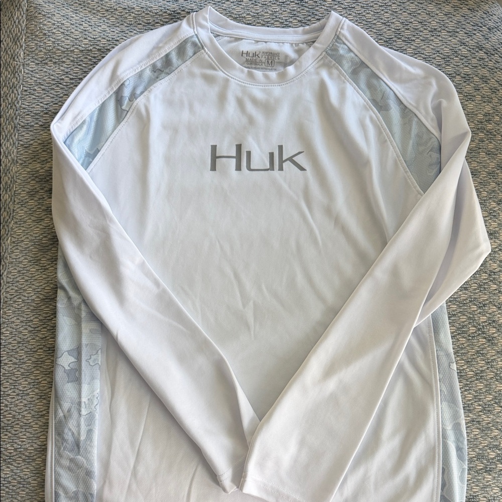 Huk White and Gray Performance Shirt